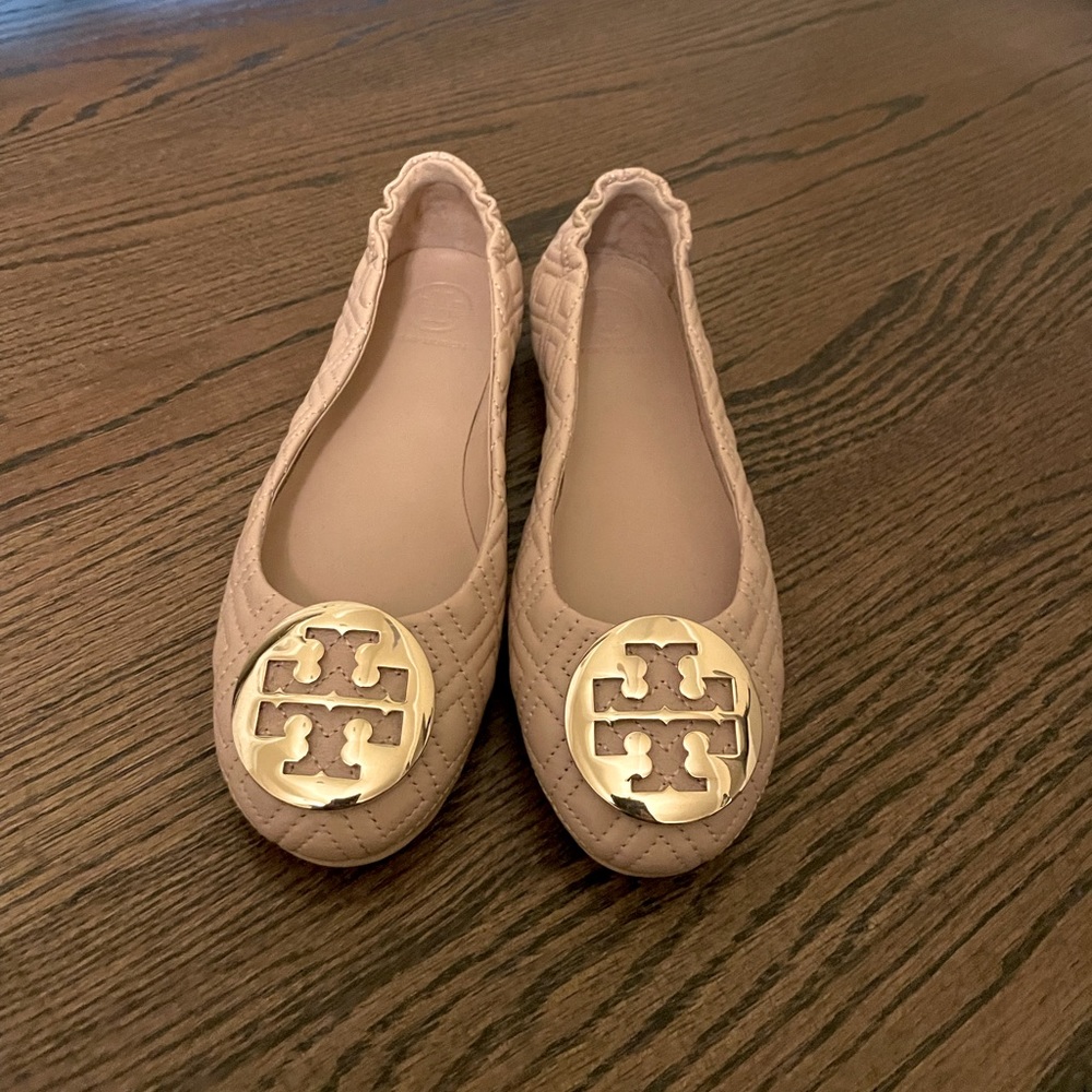 Tory Burch Minnie Travel flat in peachy nude